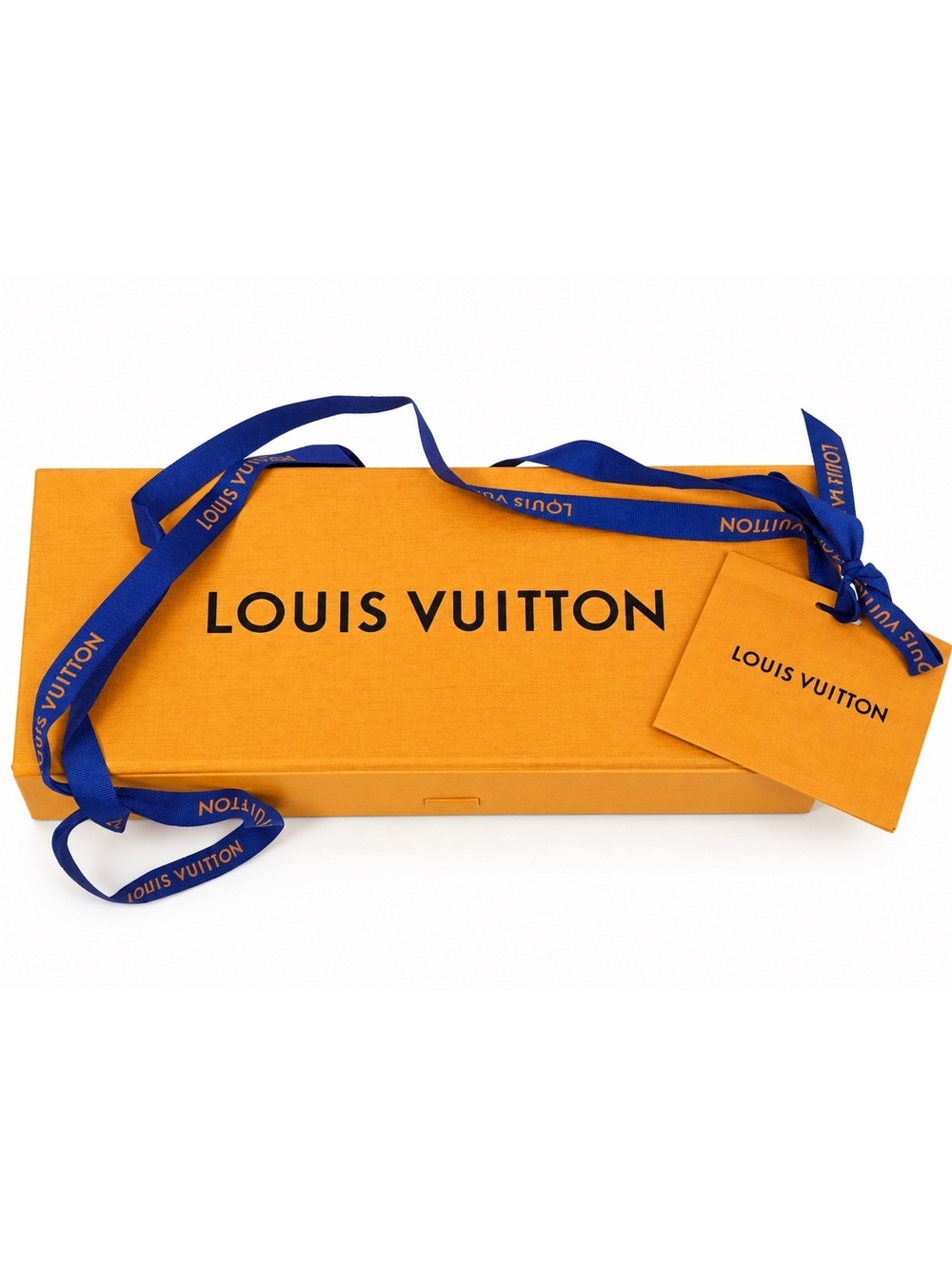 Louis Vuitton Empty Gift Box Orange Long w/ Ribbon & Gift Card Authentic
